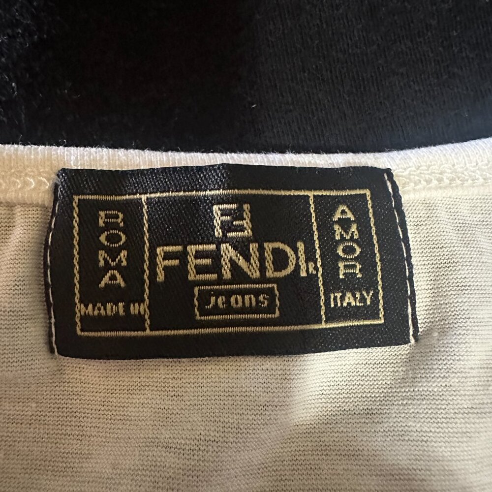 Fendi Italy Roma Amor Women's White Blouse Embroidered Size Small - Picture 4 of 7